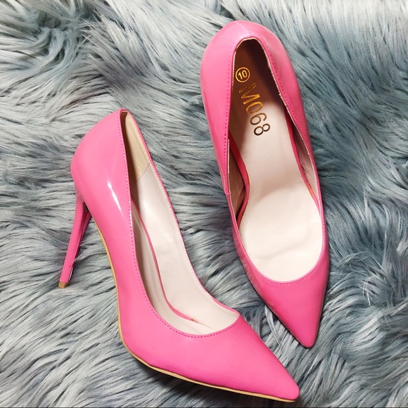hot pink patent pumps